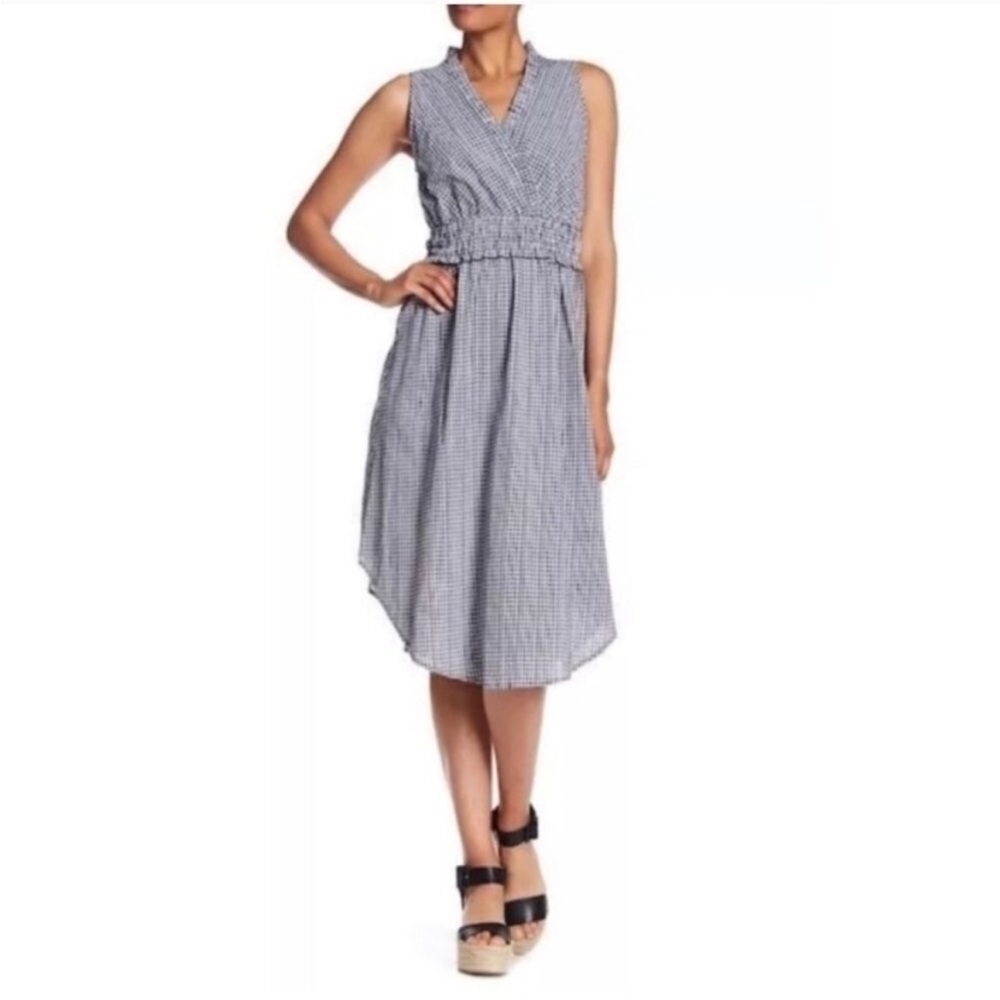 Hope & Harlow gingham midi smocked waist sz 12